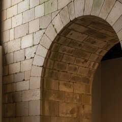 Archway Stone Construction Architectural Element Building Design Exterior Structure Entrance Passage Aged Weathered Surface Closeup
