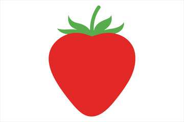 Single red strawberry illustration Vector