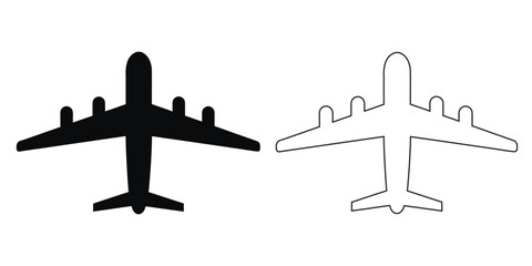 Airplane Boeing silhouette vector, Airplane vector icon, plane icon vector illustration
