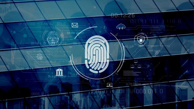 Biometric fingerprint identification and cybersecurity system ensuring secure access, identity verification, cloud data protection, and digital safety Marrow - Powered by Adobe