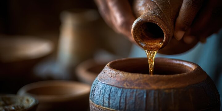 pouring oil in ancient vascular