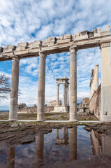 Fototapeta premium The Temple of Trajan view in Bergama Town of Turkey