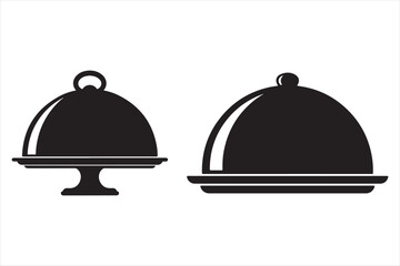 Fototapeta premium Two food domed servers Vector