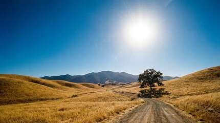autumn landscape with mountains and road