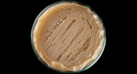 Kombucha SCOBY in Glass Dish Cultured Tea Symbiotic Culture of Bacteria and Yeast Fermented Drink Probiotic Food Culture