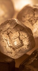 Macro Photograph of Large Crystal: Textured Mineral Specimen Study and Geological Formation