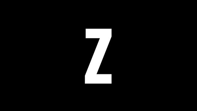 Fire letter Z with glitch effect and alpha channel, fire letter and alphabet, a burning letter of the English alphabet with a transparent background