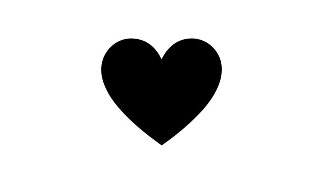 Simple black heart isolated on white background, Vector