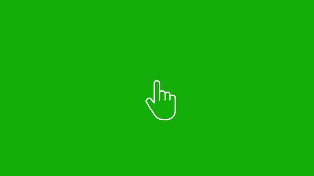 Hand cursor icon with animated click. 4k motion Technology and network concept
