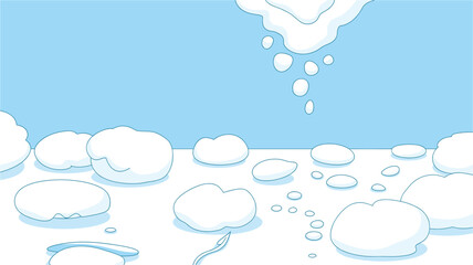 Fototapeta premium A minimalist vector illustration of snow falling gently on a serene winter landscape