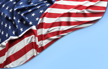 Fototapeta premium American flag on blue
