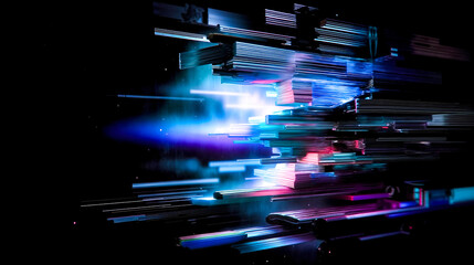 A dark room filled with lots of different colored lights