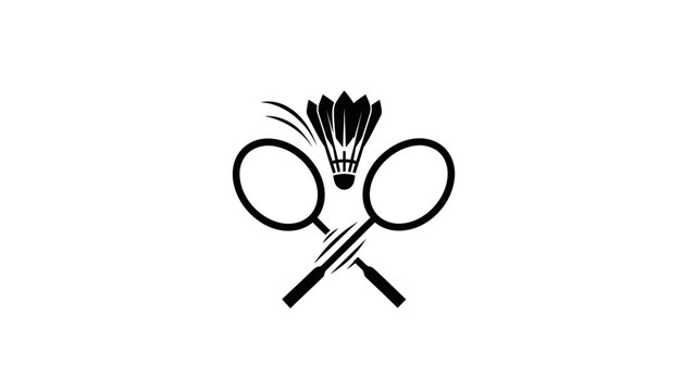 Badminton rackets and shuttlecock logo