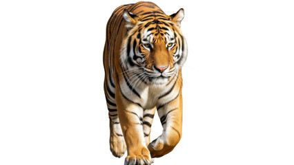 Obraz premium A tiger walking towards the camera on transparent background