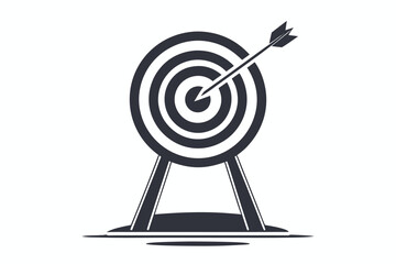 Business target with arrow hitting the center, signifying clear objectives and achievement vector