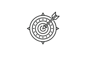 Target with arrow hitting the bullseye, representing clear business goals and success