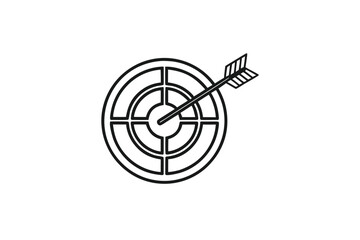 Black business target with arrow hitting bullseye, clear goal and success concept vector