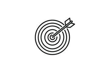 Black business target with arrow hitting bullseye, clear goal and success concept vector