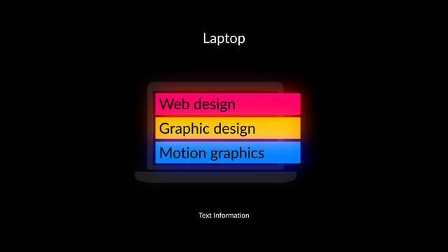 HUD Neon Icon Graph Laptop