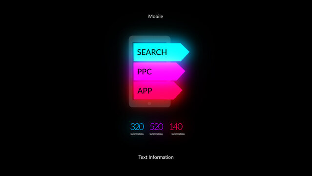 HUD Neon Icon Graph Mobile