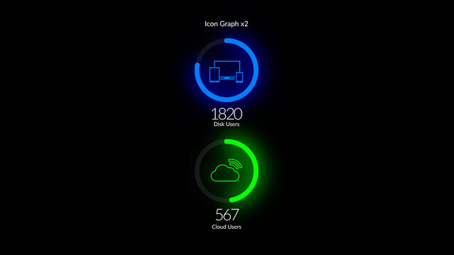 HUD Neon Icon Graph x2