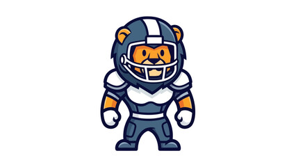 Fototapeta premium Lion mascot in football uniform character illustration on white backdrop