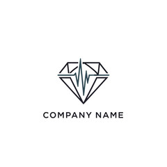 Diamond Logo Design with Heartbeat Line.