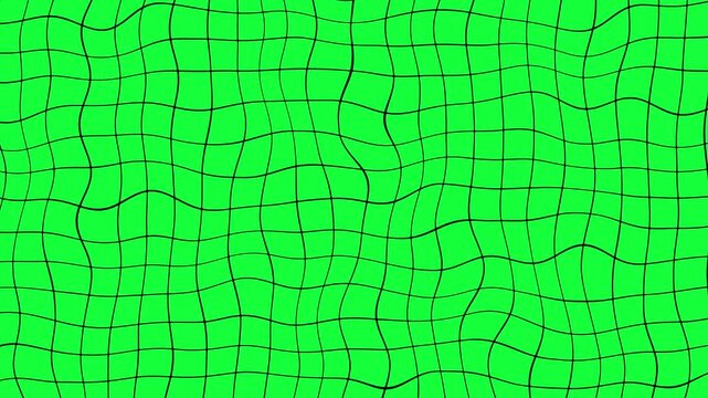 Abstract black and green wavy grid background animation