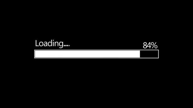 Abstract loading icon animation. Loading bar and percentage Futuristic progress loading bar 0-100 percent animation. loading animation. Progress bar, Waiting Spinning, Loading concept.