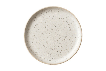 Speckled Ceramic Plate Top View Tableware Isolated on a Transparent Background