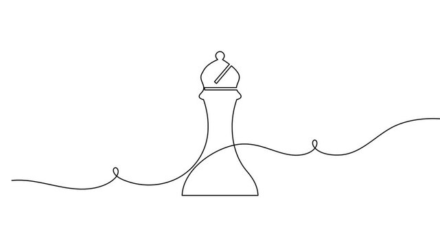 Business strategy chess company vision core decision maker and creative problem solver continuous one line minimal clean motion graphic suitable for professional content 4k animation video