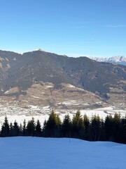 Austrian snow-capped Alps. View from the ski track