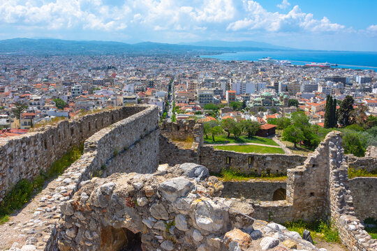 Patras Castle, Greece. A historic medieval fortress overlooking the city of Patras, offering panoramic views of the coastline and the Gulf of Patras. Built on ancient ruins, it is one of the city&rsquo;s mo
