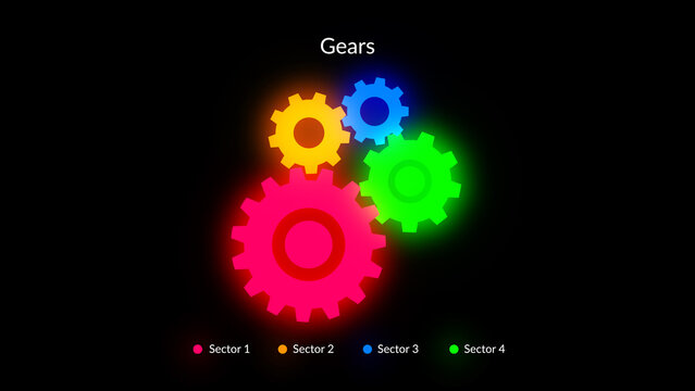 HUD Neon Icon Graph Gears