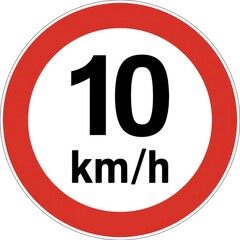 Speed limit sign indicating 10 km/h