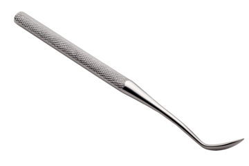 Sleek dental curette tool made of brushed metal for oral care procedures and dental hygiene tasks