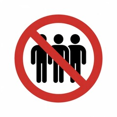 No people allowed sign with red prohibition symbol