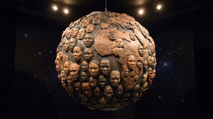 Anthropology Concept Showing Connection Between Past and Present Humans