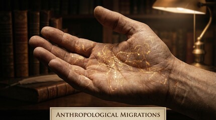 Anthropology Concept Showing Connection Between Past and Present Humans