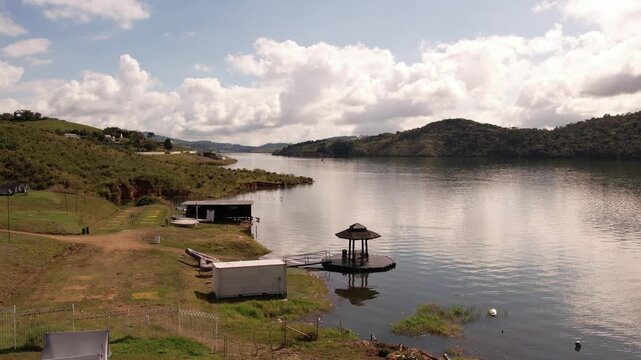 lake and mountains in calima darien colombia