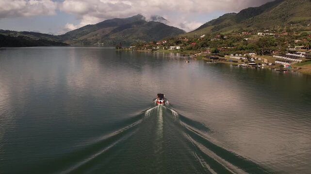 lake and mountains in calima darien colombia