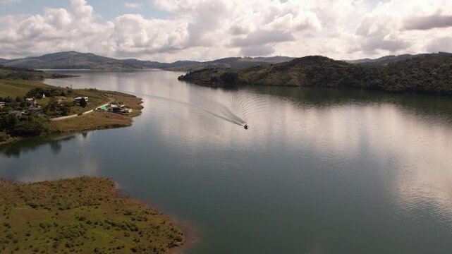 lake and mountains in calima darien colombia