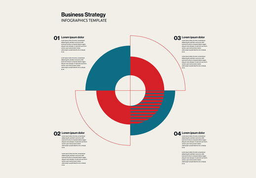 Business Strategy Infographic Template with Geometric Circular Illustration