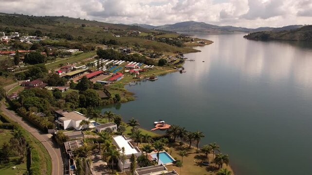 lake and mountains in calima darien colombia