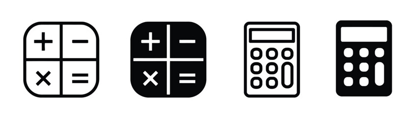 Obraz premium Set of calculator icons in trendy flat style isolated