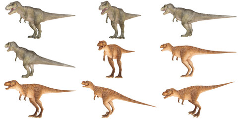 Collection of various Tyrannosaurus rex models. © Ilie