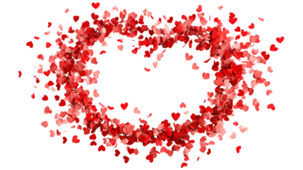 Heart confetti of love romance scattered in circle for valentine day abstract romance february relationship love holiday sweet