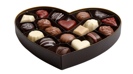 Heart shape chocolate box filled with assorted gourmet candies for valentines day celebration special sweet and confectionery assortment collection gift set