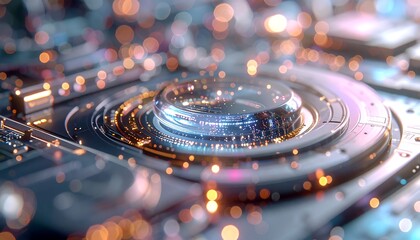 Cyber Circuitry: A close-up view of intricate circuitry and glowing micro-components, offering a glimpse into the heart of technology's innovation.