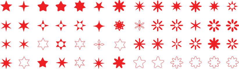 Fototapeta premium A seamless pattern featuring various red star shapes and sparkling designs ideal for festive projects on transparent background high-quality professional detailed modern elegant stylish clean